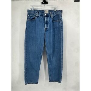Everlane The Summer Slouch Jean Organic Cotton Blue Medium Wash Button Fly 30